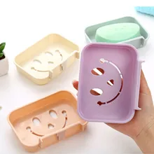 1 шт. PP мыльница бесшовное само мыло с удерживающей накладкой держатель для хранения посуды подставка для настенного монтажа улыбка лицо аксессуары для ванной комнаты