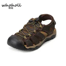 Whoholl/мужские сандалии; модная летняя обувь из натуральной кожи; мужские шлепанцы; дышащие мужские сандалии; повседневная обувь; размеры 38-48