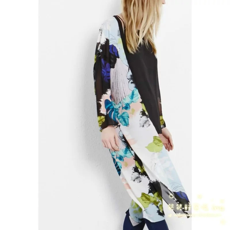 Mujeres de verano de largo Kimono mujeres borla bordado Cardigan étnico Vintage Chiffon floral Kimonos blusas casual camisas Mujeres de verano de largo Kimono mujeres borla bordado Cardigan étnico Vintage Chiffon floral Kimonos blusas casual camisas