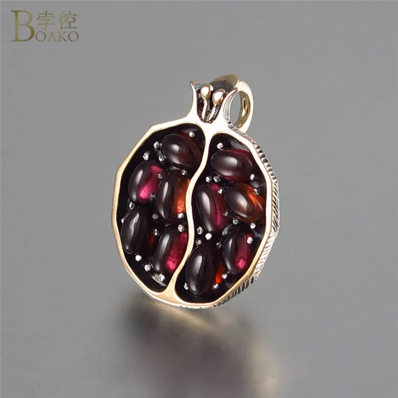 BOAKO, кулон в форме граната, ожерелье, красный гранат, цепочка-ожерелье с камнями, wWomen, ювелирные изделия, bijoux femme, винтажное ожерелье, цепочка B40