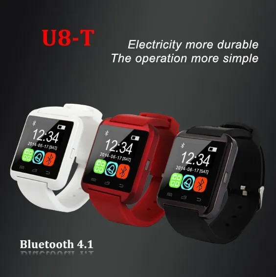 New Bluetooth 4 1 U8 T font b Smart b font Bluetooth Watch Phone with 1
