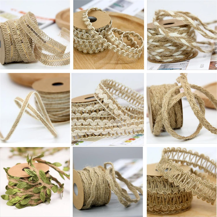 5M Natural Hessian Jute Twine Rope Burlap Ribbon Craft Vintage Wedding Party RS 5M Natural Hessian Jute Twine Rope Burlap Ribbon Craft Vintage Wedding Party RS