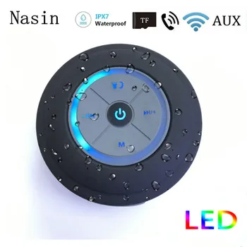 

Nasin Portable Subwoofer Shower Waterproof Wireless Bluetooth Speaker Car Handsfree Call Music Suction Mic For IOS Android Phone
