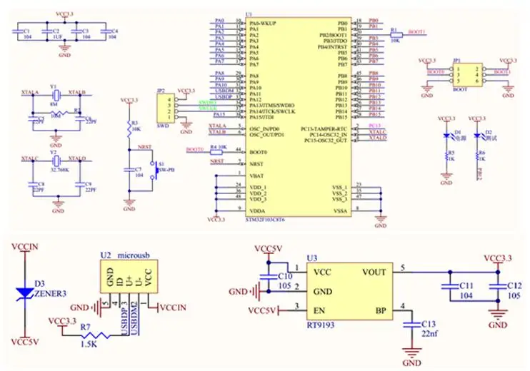 STM32F103C8T6 ARM STM32 Минимальная макетная плата модуль MCU основная плата MicroUSB для Arduino Diy Kit