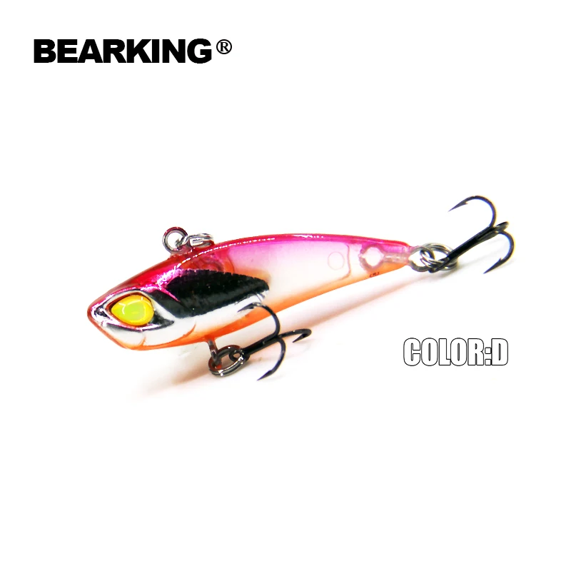 Bearking A+ fishing lures, hard bait, vib(lip less) 40mm 3.8g, sinking, good quality baits,3D eyes,vmc hooks