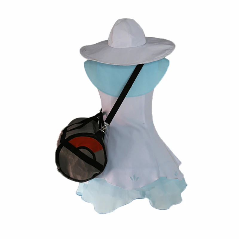 Pokemon Sun and Moon Lillie Cosplay Costume with Hat and Bag - Pocket Monsters Cosplay Dress image 3