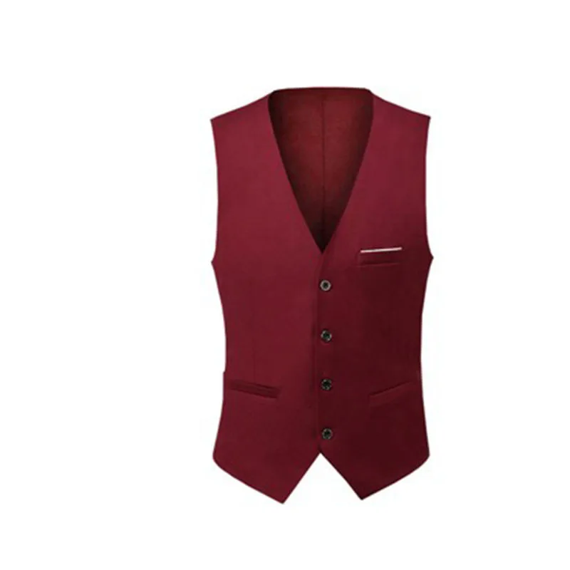 Shenrun Male Solid Color Vests Fashion Causal Business Slim Fit Work Waistcoat Office Formal Suit Vest For Young Classic Gilet