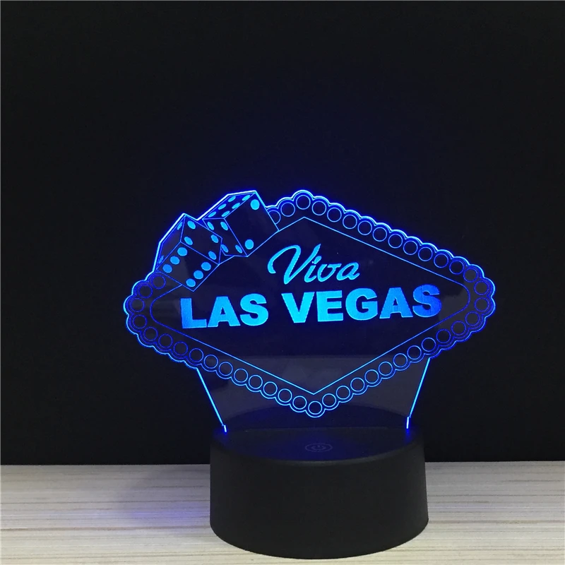 

Las Vegas City Brand Sign LED 3D NightLight Acrylic Night Lamp Light Luminary With Touch And Remote Lamps Lights Location Decor