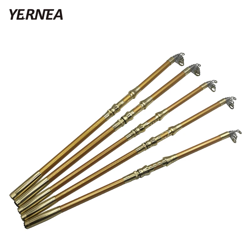 

Yernea Golden Spinning Fish Hand Fishing Tackle Sea Rod Ocean Rod Carbon Carp 2.1M 2.4M 2.7M 3.0M 3.6M Telescopic Fishing Rods