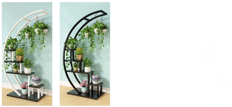 Living room home Half moon type flower stand multi-storey indoor balcony decorative shelf flower pot storage rack mx6241747