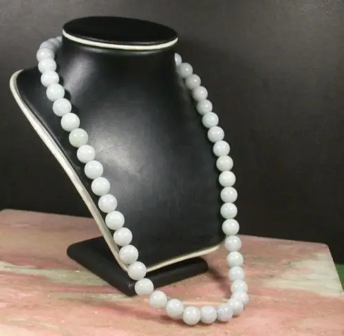 

0262 Certified White Natural A JADE Jadeite Bead beads Necklace