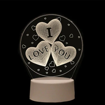

3D Night Light Acrylic Customizable 3 Color LED Table Lamp for Bedroom Living Room Decor Cartoon Pattern Girl's Birthday Gift