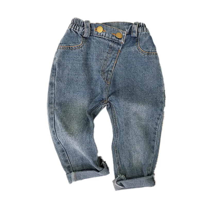 

2019 Spring fashion boys casual jeans 2-6 years kids children all-match loose denim pants baby girl Turnip pants