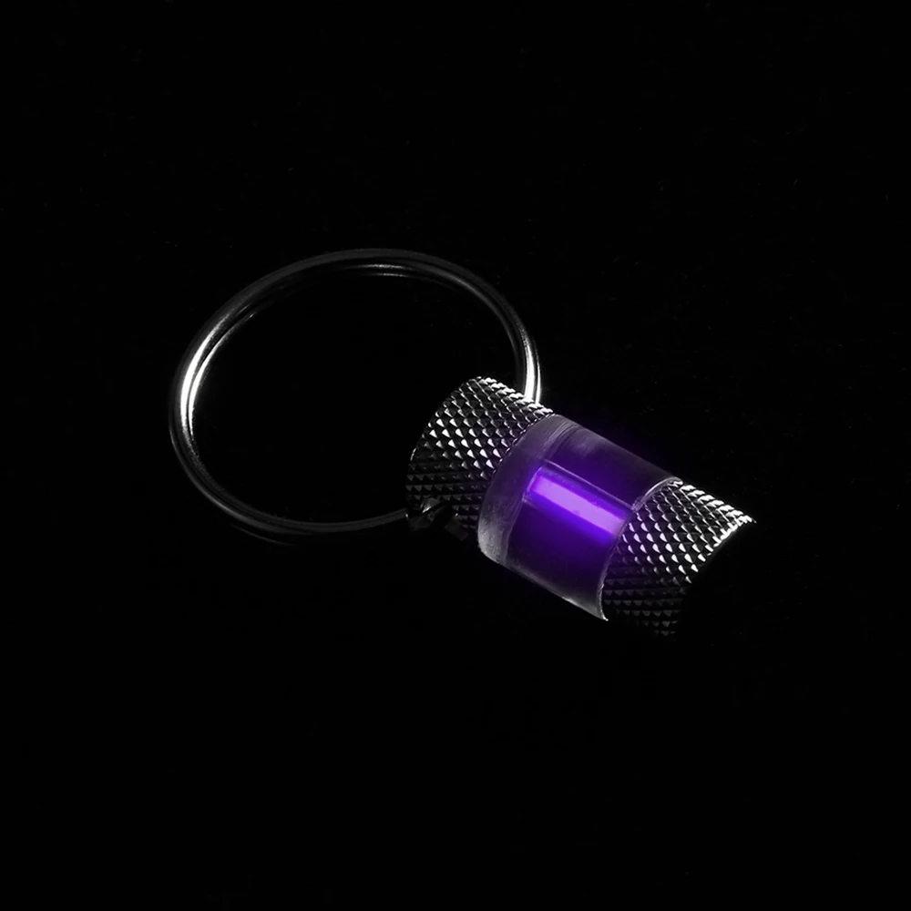 Тритий само светящийся брелок для ключей Открытый светится в темноте брелок кольцо спасательный аварийный светильник s выживания Мини светильник - Цвет: Purple Pattern 1