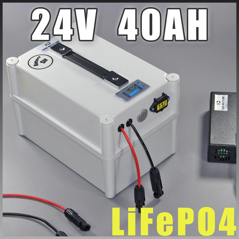 24 V 40Ah LiFePO4 портативная батарея 1000 W электрическая велосипедная батарея+ зарядное устройство BMS 24 v самокат Lithium Электрический аккумулятор для электровелосипеда