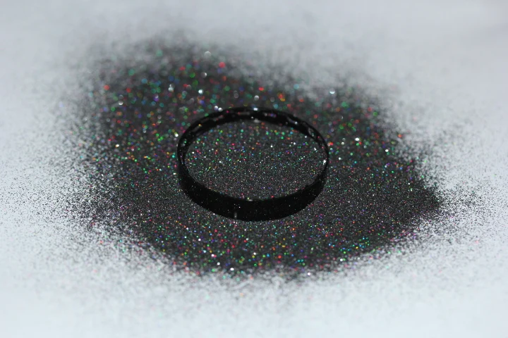 Extra Fine 004 (0.1mm) Rainbow Mirror BLACK Laser Holo Nail Glitter Powder Perfect Shinning Holographic Nails Pigment Dust