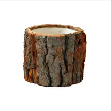 Кора цветочный горшок Натуральный Деревянный маленький цветок настольные горшки лес стиль натуральный деревянный маленькие цветочные горшки Ретро дизайн украшения