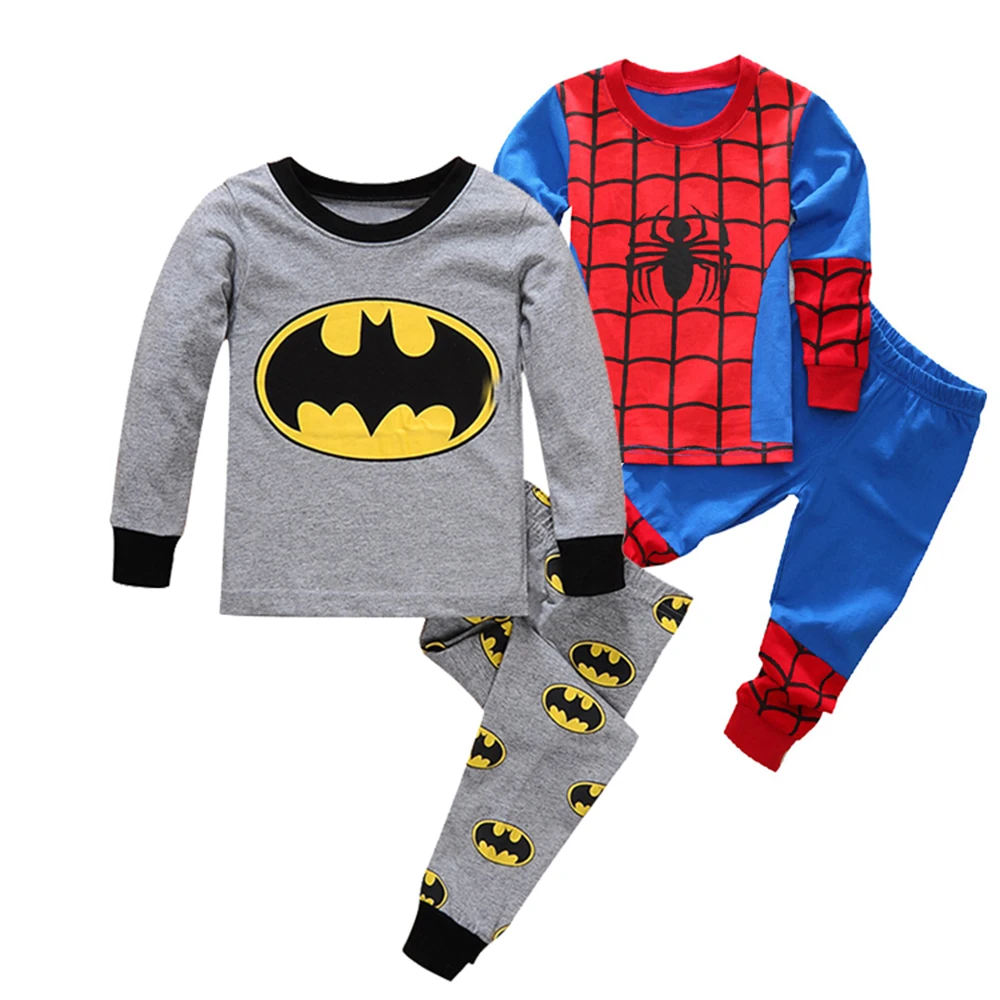 

2sets/lot Brand Boys Sleepwear Clothes Kids Batman Pajamas Set Children's Clothing Set Baby Boy Cartoon Pijamas Toddler Pyjamas
