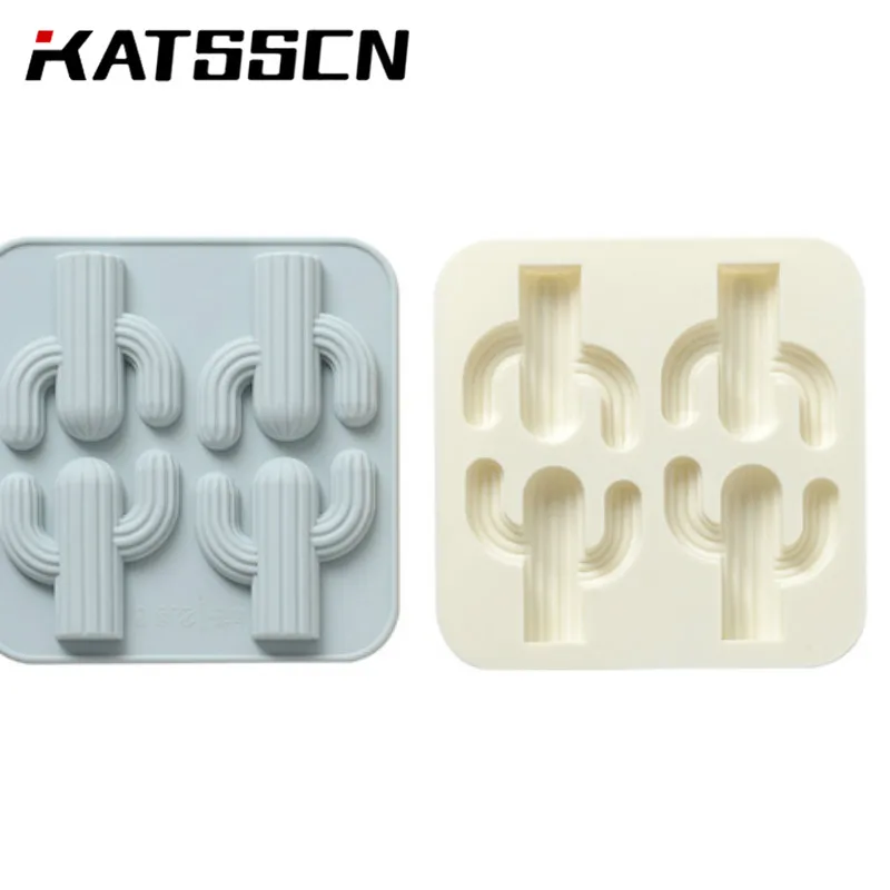 

KATSSCN 4 Grids Desert Cactus Silicone Baking Mold Four Colors Silicone Chocolate Mould Kitchen Tool With Safety Material