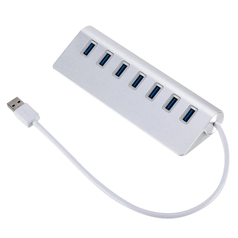 Алюминиевый 7 портов USB 3,0 концентратор разветвитель адаптер высокоскоростной 5GbpsMulti USB зарядное устройство для Apple Macbook Air ноутбук ПК планшет ноутбук