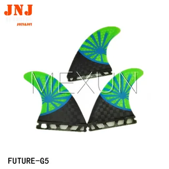 

FREE SHIPPING green fiberglass carbon future Tri-set M G5 fins surf table fin 3pcs a set