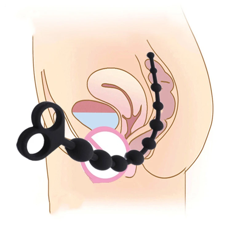 Black Soft Silicone Anal Beads for Beginner Flexible Plug Stimulator Dildo Massager Sex Toys Men and Gay Women | Красота и здоровье