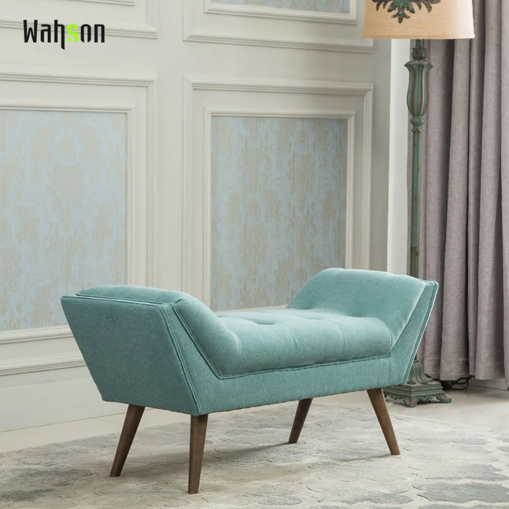 WahsonTufted Upholstered Entryway Arm Bench Fabric Velvet ...