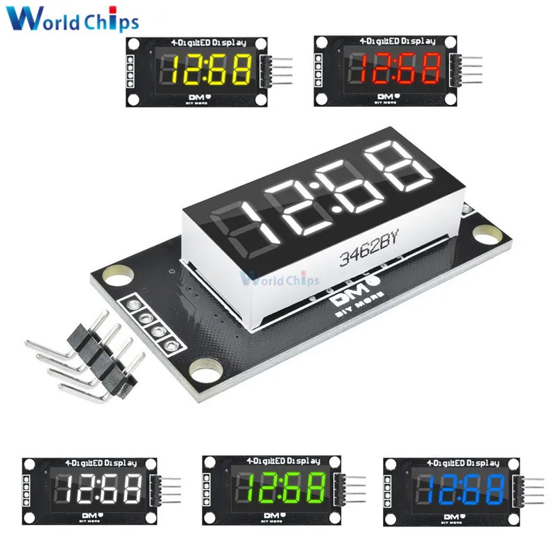 Red//Green//Blue//Yellow//White 0.36/" 4-Digit LED Tube Display Clock TM1637 Module