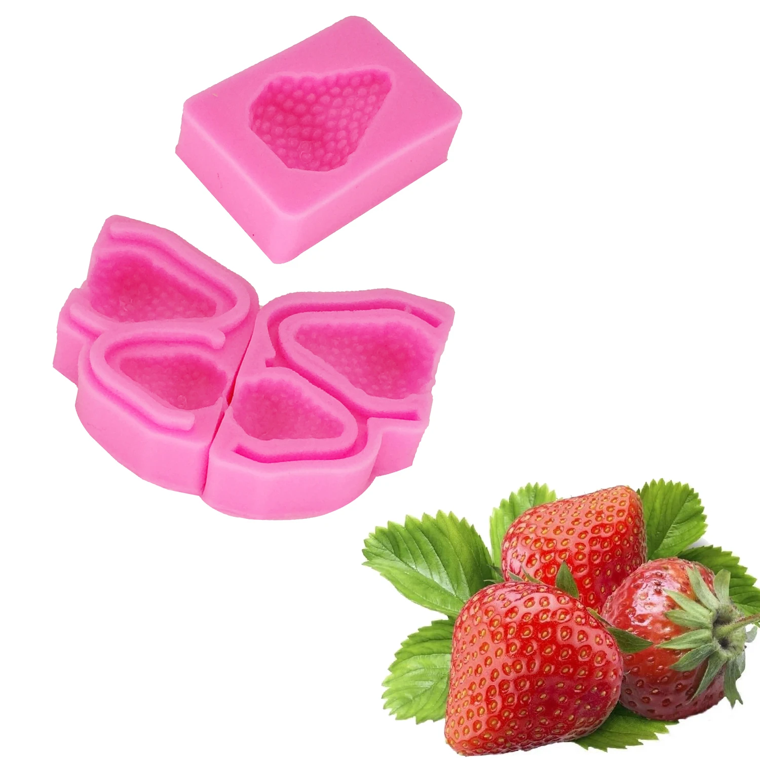 Strawberry Silicone Mold Fondant Mould 3D Cake Decorating Tool Moulds Design