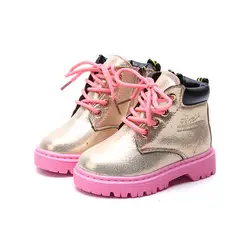 Детские сапоги из искусственной кожи Детская обувь сапоги для девочек девушки зимние ботинки поездка на всаднике Zip резиновая плоская