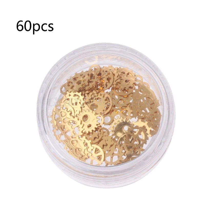 

60Pcs Mixed Steampunk Cogs Gears Clock Hand Charm UV Frame Resin Jewelry Filling