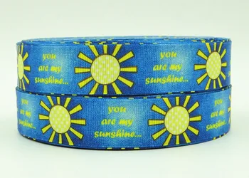 

Q&N ribbon 1inch 25mm 140930007 Sunshine Printed grosgrain ribbon 50yds/roll free shipping