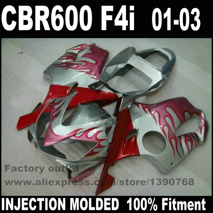 Комплект обтекателей для HONDA инъекция CBR 600 F4i 2001 2002 2003 серебряный комплект