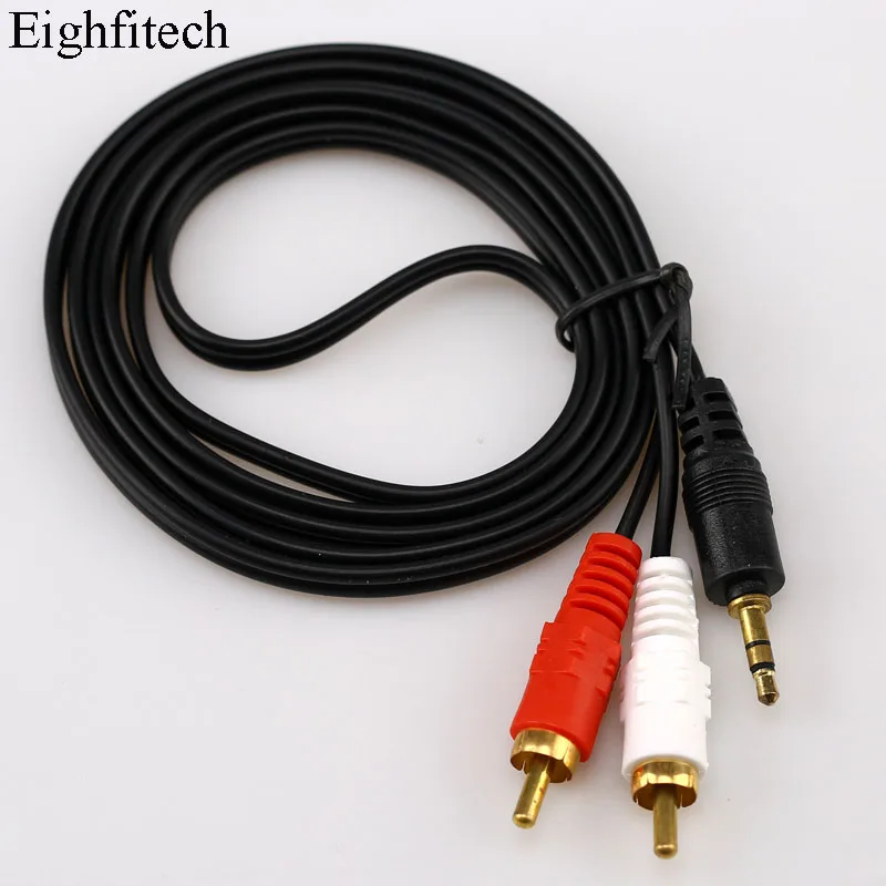 Eighfitech 3 5 мм разъем папа-папа 2RCA два аудио кабеля для компьютера MP3 DVD динамик линия
