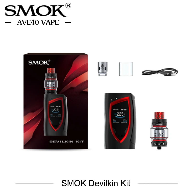 

New Arrival SMOK Devilkin Kit SMOK Warrior Box Mod Vape 225w Electronic Cigarettes 8ml Tfv12 Prince Tank Atomizer VS SMOK Mag