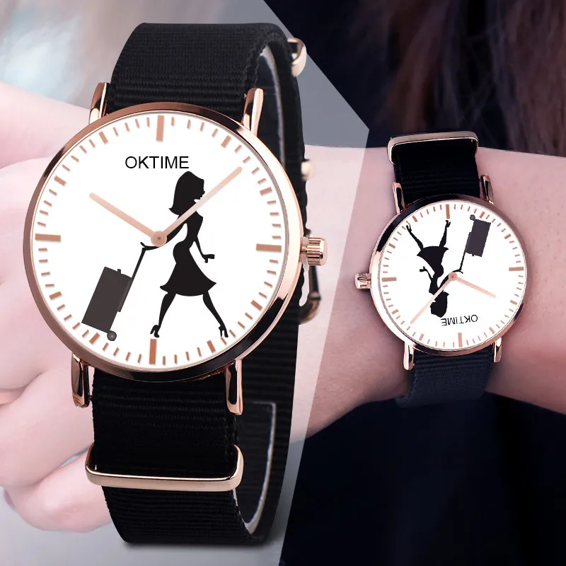 

New Style Womens WATCH Fashion Casual Canvas Leather Analog Ladies Quartz Watch Dress Wristwatch Relogio Feminino 2019