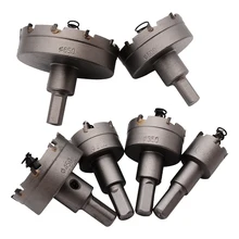 6Pcs Carbide Tip Stainless Steel TCT Drill Bit Set Hole Saw Cutter Alloy Tool For Thick Steel Plates Cast Iron Stainless Steel