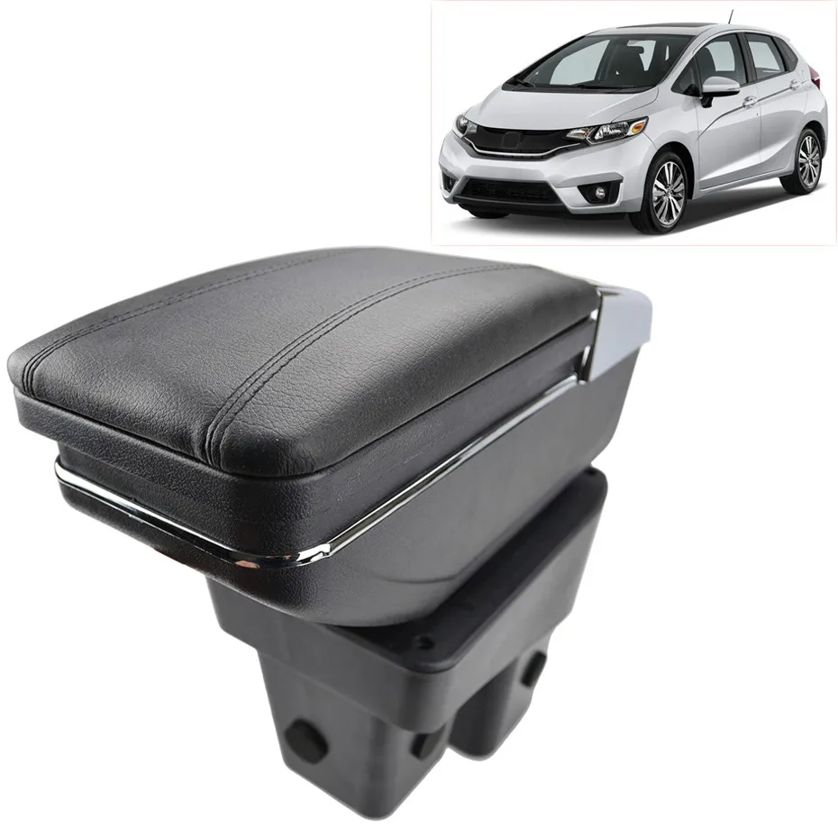 

Centre Console Storage Box Armrest For Honda Fit Jazz 2014-2017 Arm Rest Rotatable 2015 2016