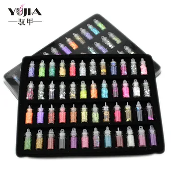 

48 in1 Set Mixed Color 3D Ultrathin Sequins Nail Glitter Flakes Sparkly DIY Tip Dazzling Paillette Nail Art Decorations manicure