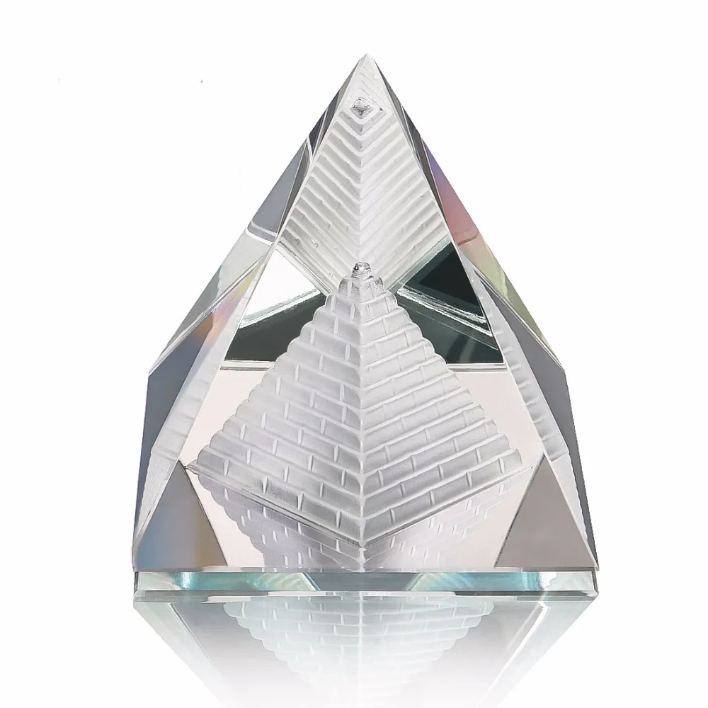 Us 15 29 10 Off 3 5 High Quality Energy Healing Crystal Clear Pyramid Ornament Small Feng Shui Egypt Egyptian Home Decor Living Room Decor In