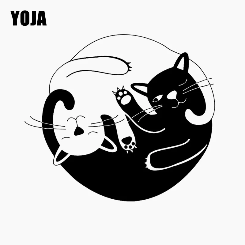 

YOJA 50CM*43.7CM Funny Cats Yin Yang Symbol For Room Home Decor Wall Sticker W3-598