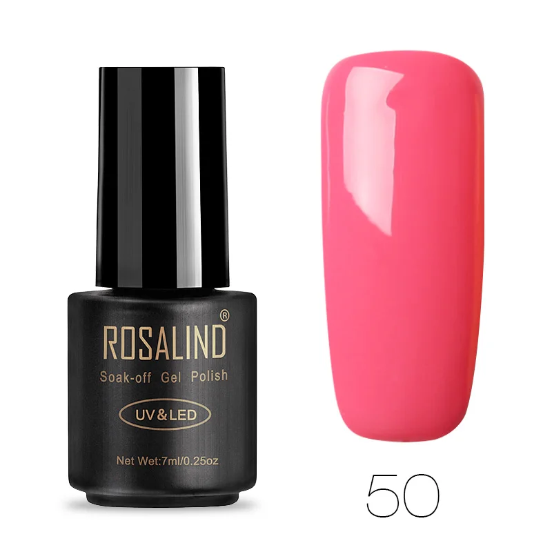 ROSALIND гель лак для ногтей Гибридный 7 мл замачиваемый Полупостоянный УФ-клей для ногтей все для маникюра дизайн ногтей база для ногтей - Цвет: 50