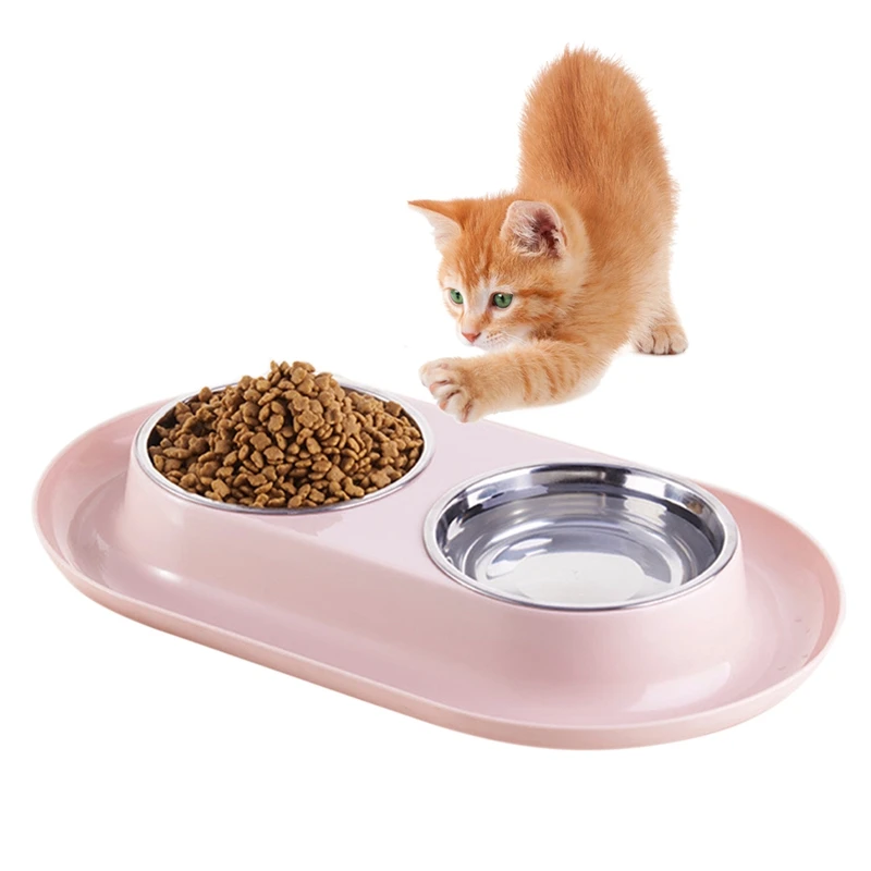 Stainless Steel Pets Dogs Feeders Bowls Double Dogs Cats Feeders Bowls Outdoor Drinking Water Pet Dog Feeders Bowls