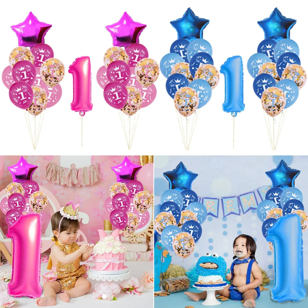 

FENGRISE My 1st Birthday Party Decorations Kids Ballon Helium Balloon Figure Inflatable Balloons Baby 1 year Birthday Baloon