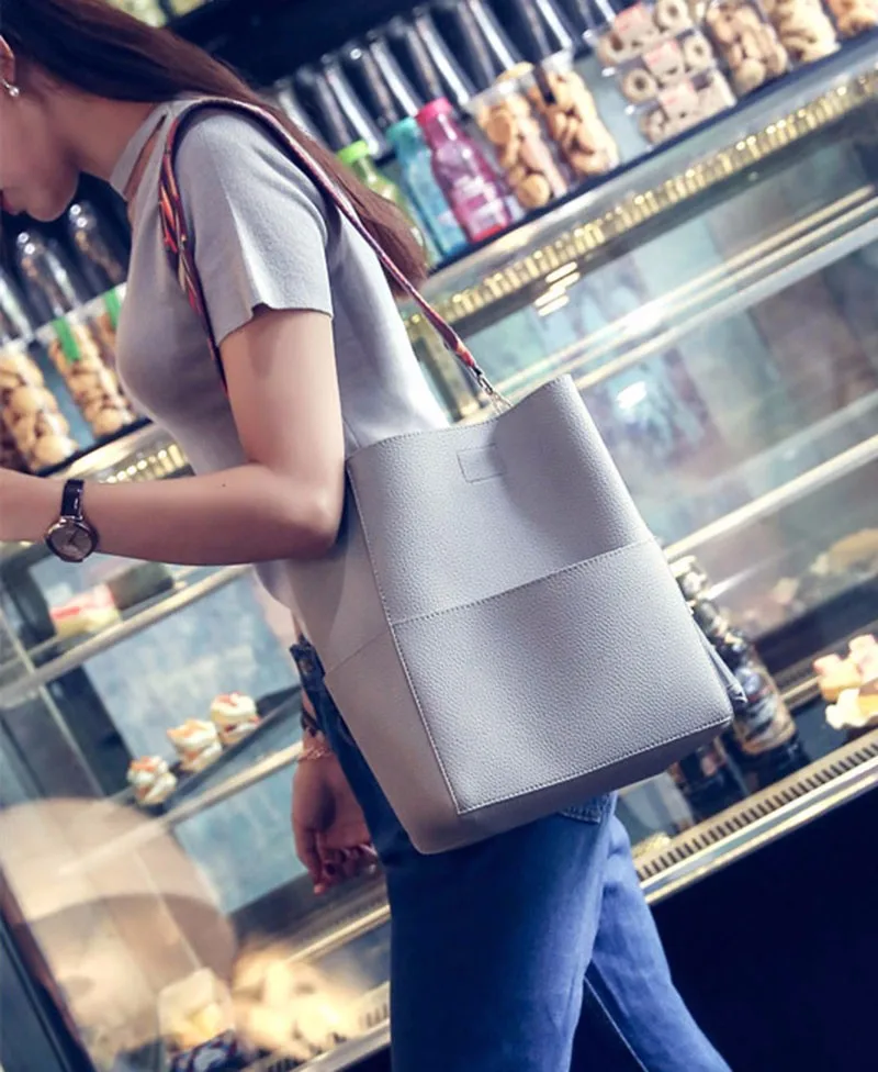 Роскошная брендовая дизайнерская сумка-мешок, женская кожаная сумка на плечо с широким цветным ремнем, Большая вместительная сумка через плечо для покупок