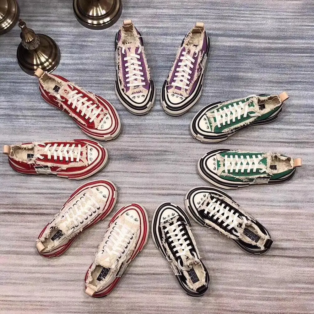 

European station stars with the same couple canvas shoe tide 2019 spring new insnet red super fire single shoe girl