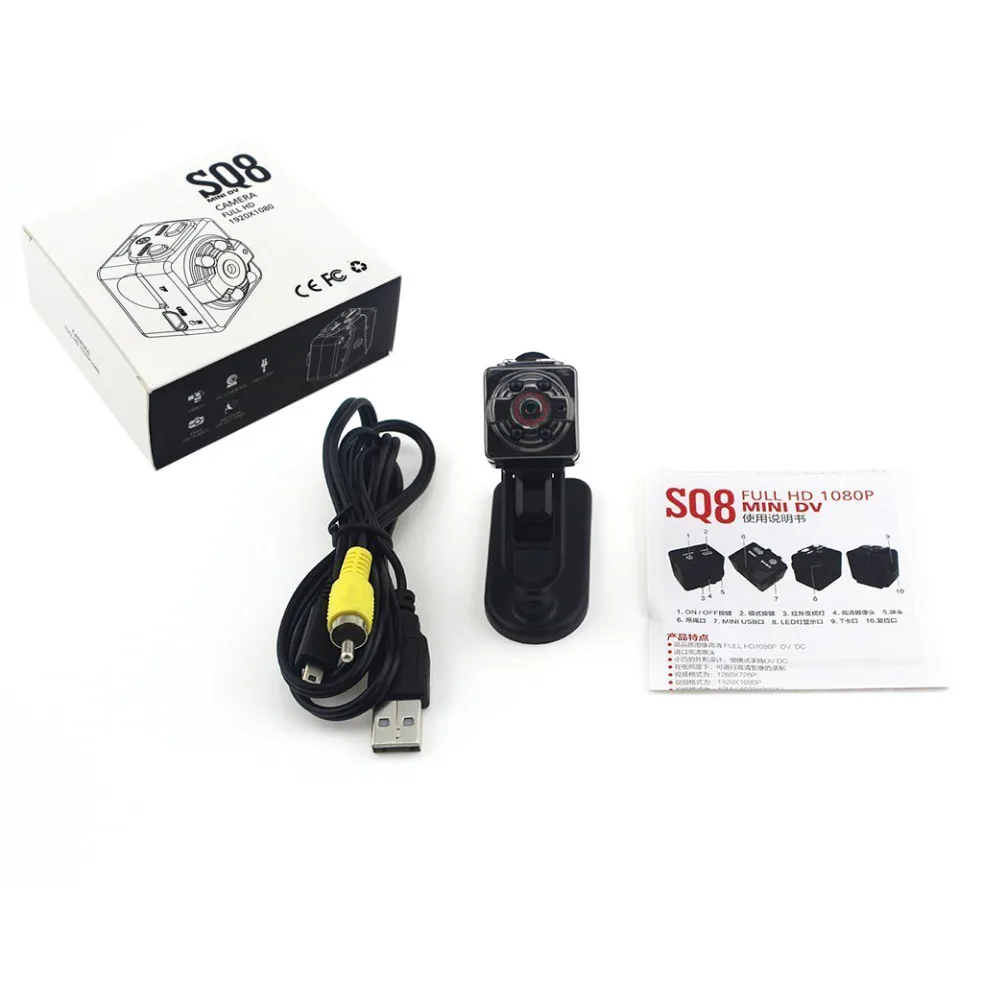 Любительская видеокамера SQ8 Mini DV Voice Video recorder Инфракрасный ночного видения цифровой Спорт DV Voice Video tv Out HD 1080P 720P