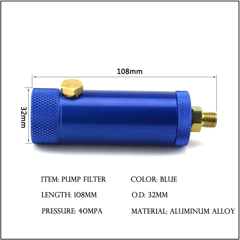 Пейнтбол PCP насос фильтр с предохранительным клапаном высокого давления воды-масла сепаратор фильтрации воздуха 30mpa 4500psi M10x1 Резьба 50 см шланг