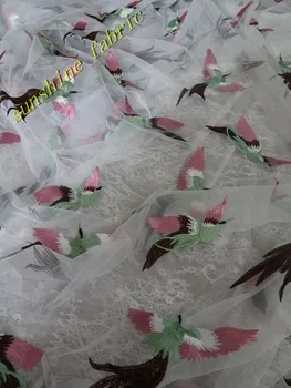 

2017 Latest BIRD design African Tulle Lace Fabric High Quality Hot sales African net Lace Fabric For Wedding