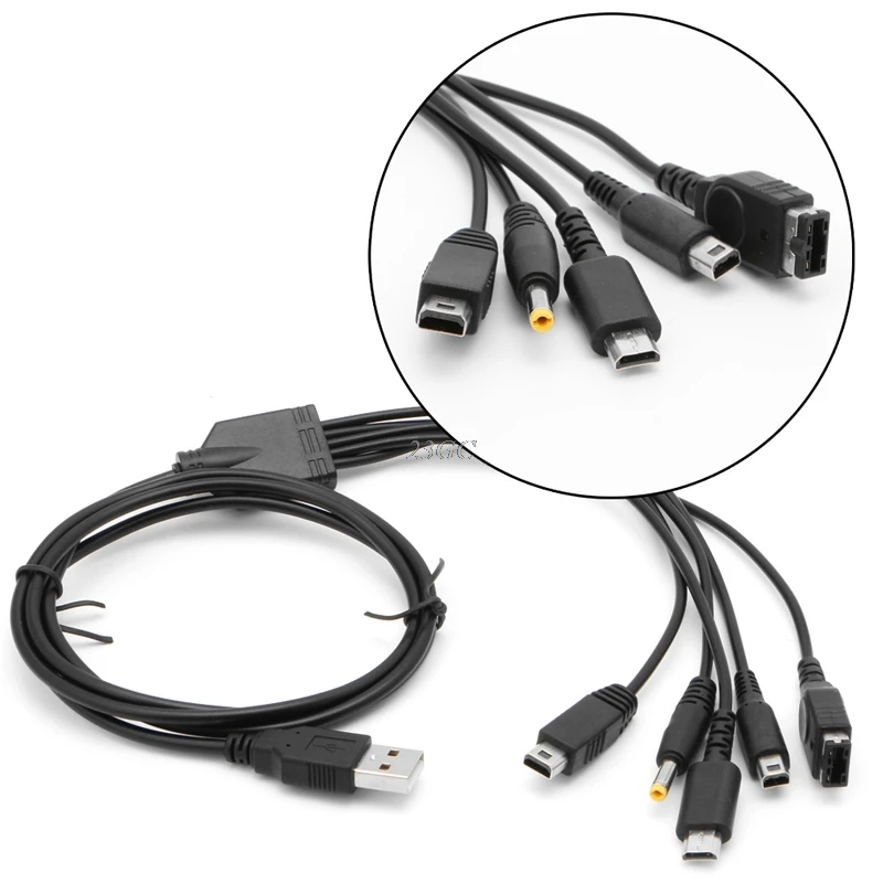 

USB Charging Cable Charger for Nintendo GBA SP WII U 3DS NDSL XL DSI PSP 5 in 1 A07_15